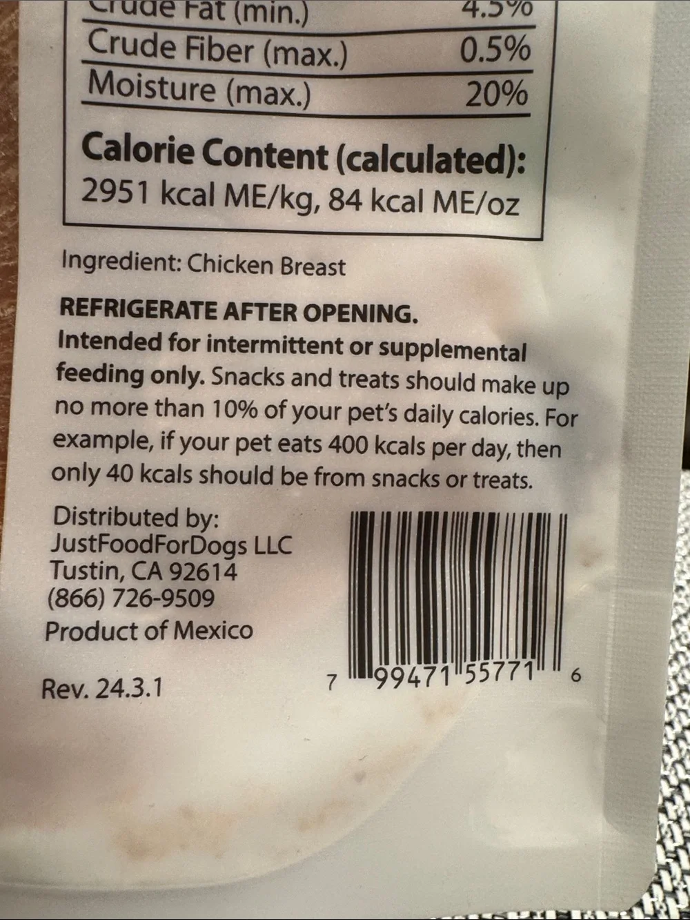 Just Chicken Treats - White & Green